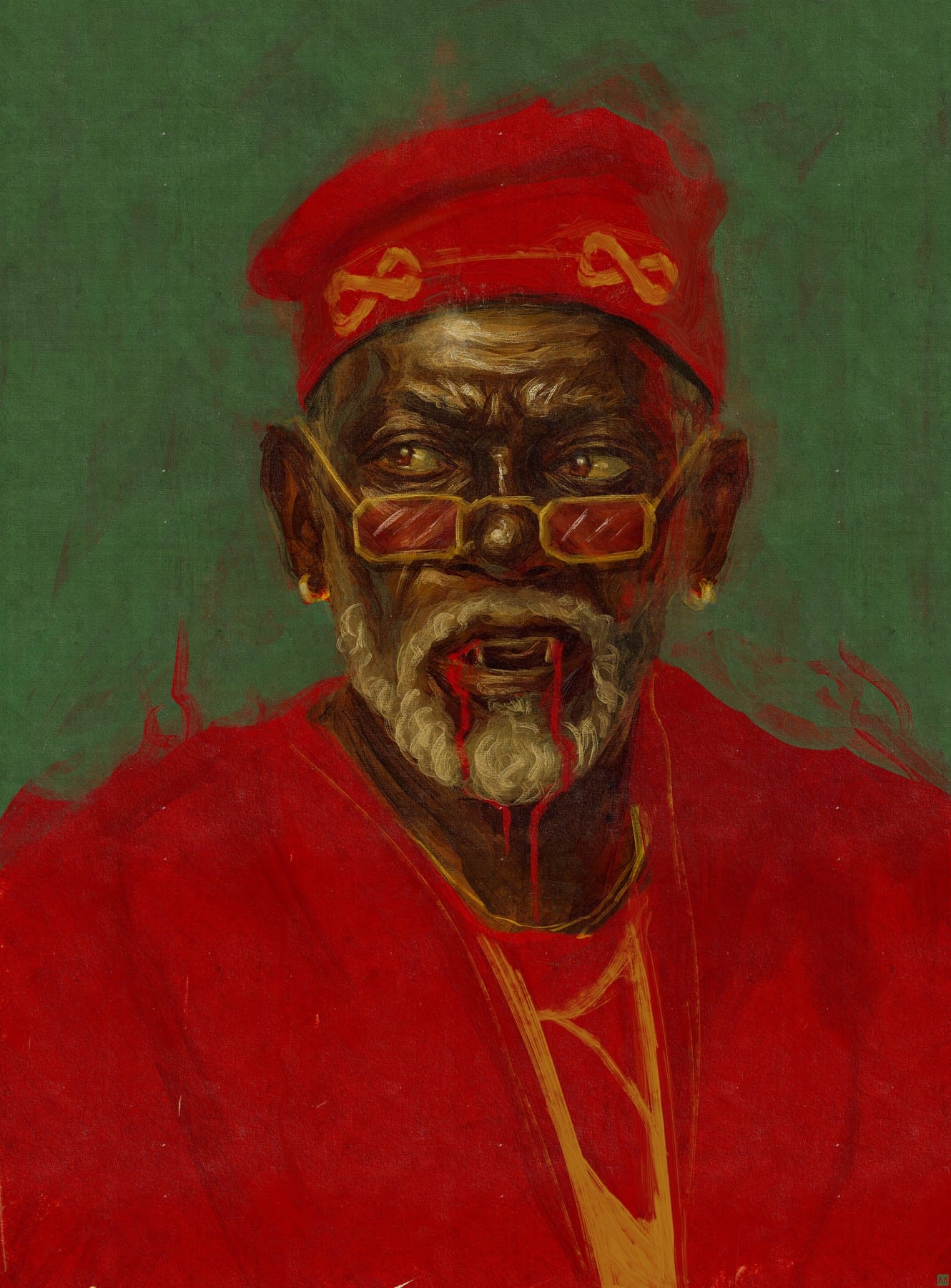 Old Money, Mixed media on canvas, 2026, by Anthony Azekwoh