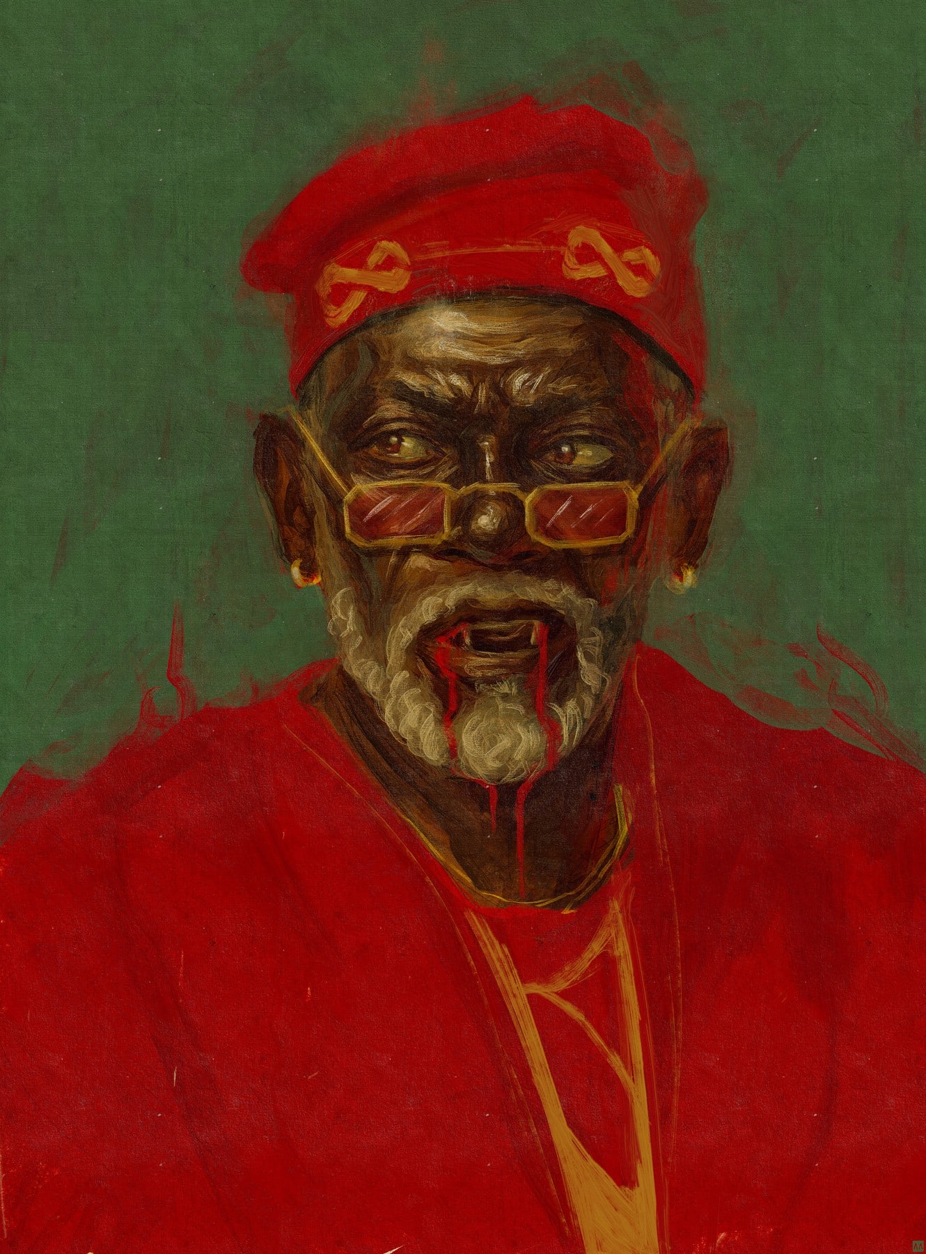 Old Money, Mixed media on canvas, 2026, by Anthony Azekwoh